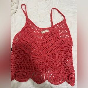 Altar'd State Red Crochet Blouse
